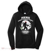 Bigfoot Bass Night Fishing! Here Fishy Bassquatch Sasquatch Women's Hoodie thumb 0