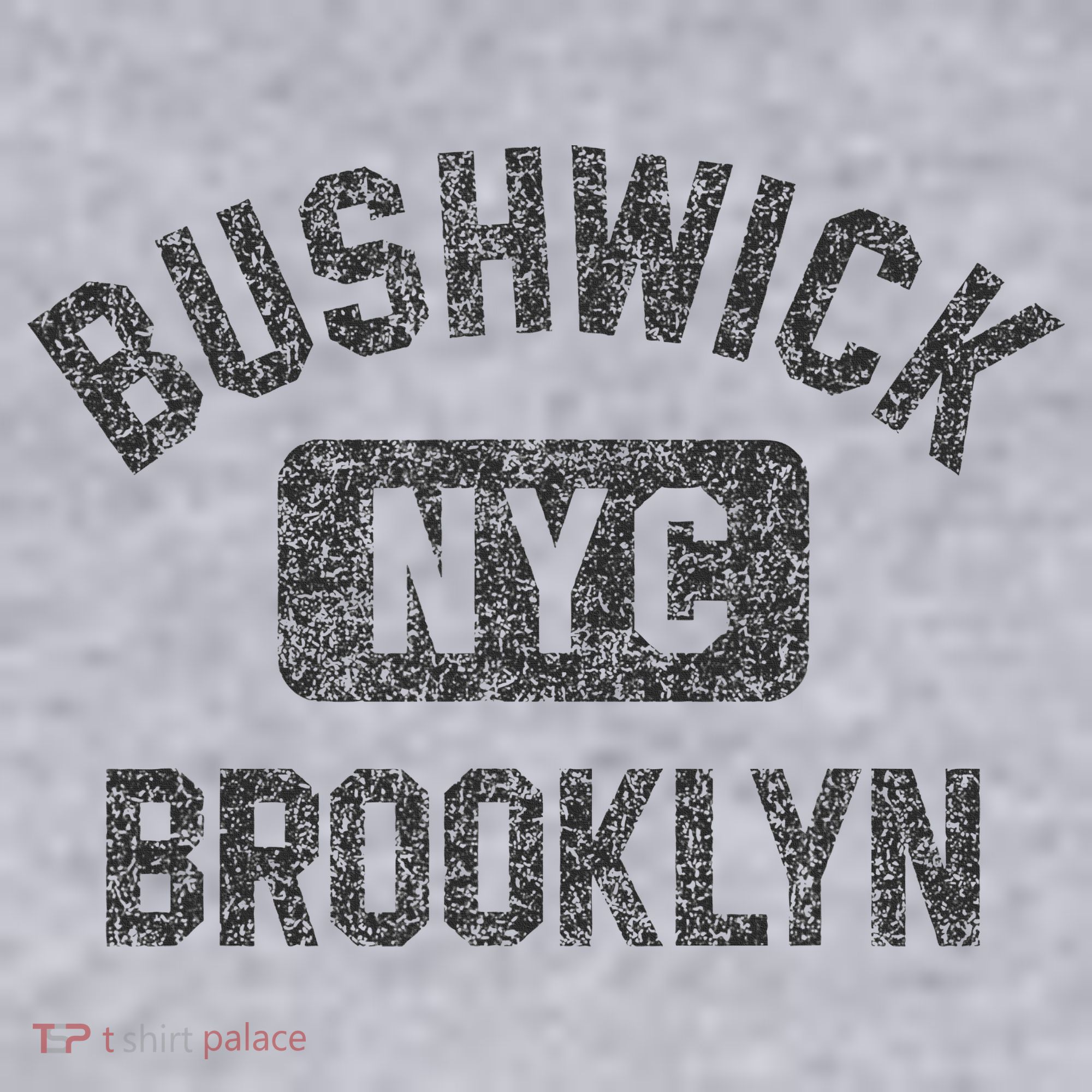 Bushwick Brooklyn Nyc Gym Style Black W Distress Black Print Women's Sweatshirt