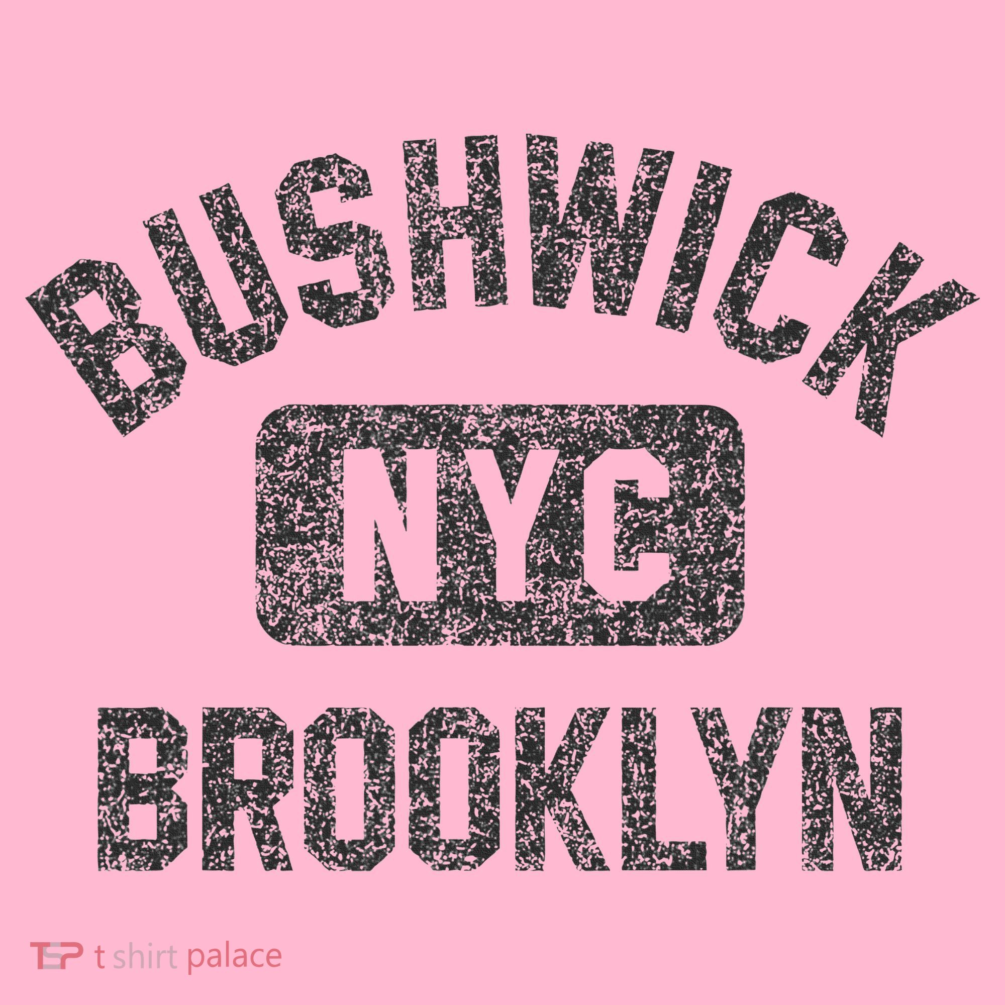 Bushwick Brooklyn Nyc Gym Style Black W Distress Black Print Coaster