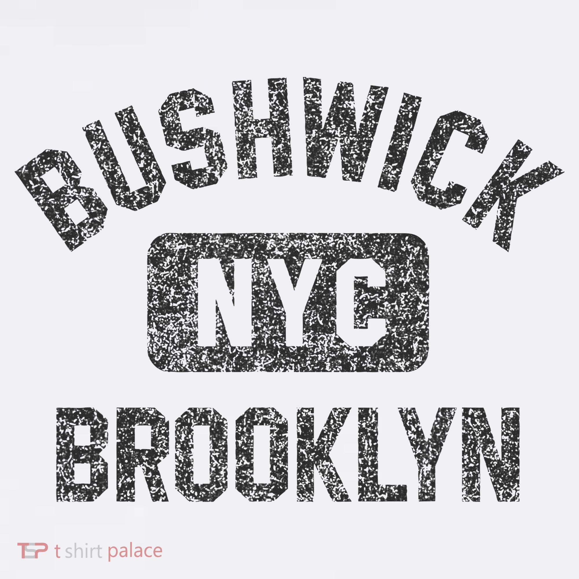 Bushwick Brooklyn Nyc Gym Style Black W Distress Black Print USA-Made Doggie Bandana