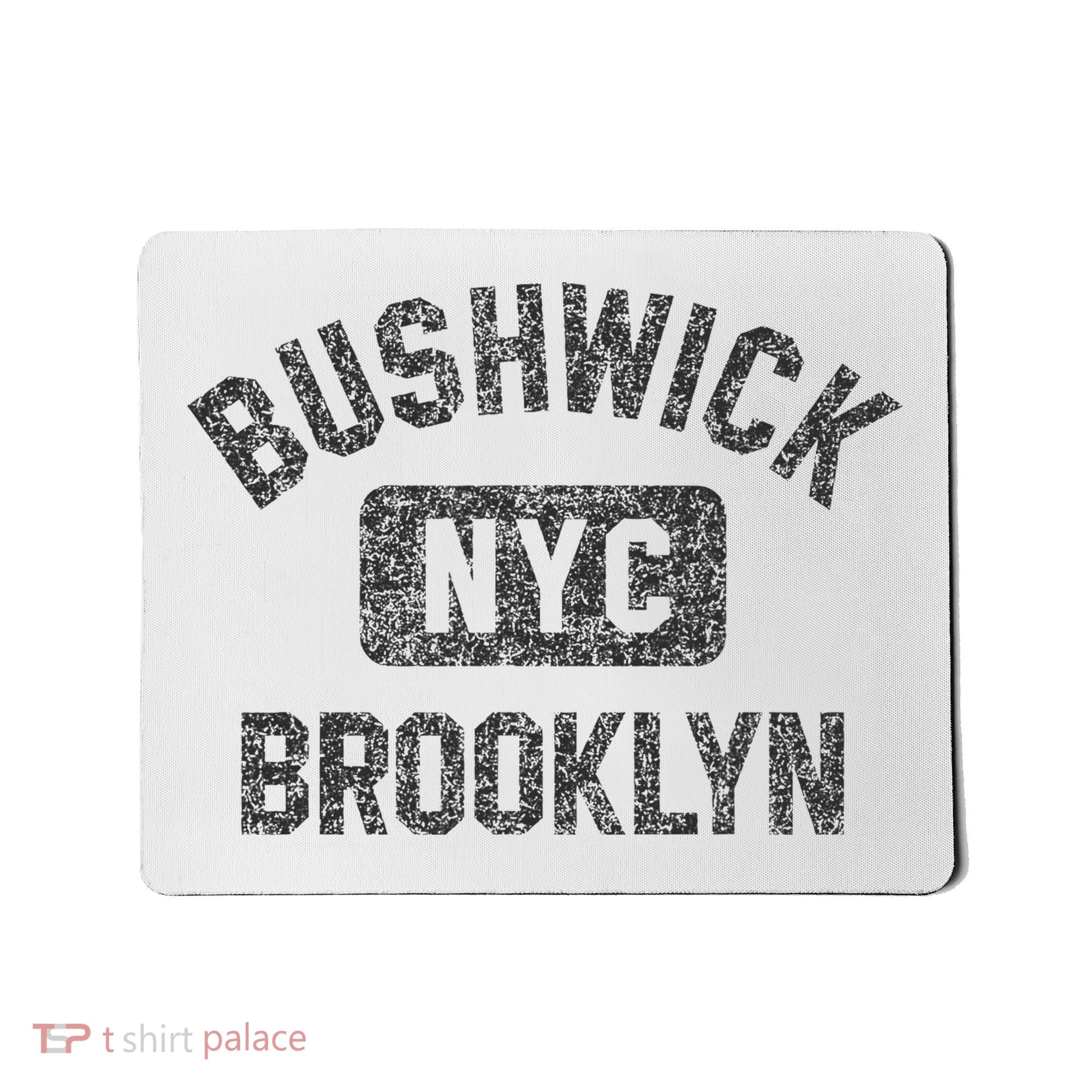 Bushwick Brooklyn Nyc Gym Style Black W Distress Black Print Mousepad