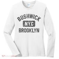 Bushwick Brooklyn Nyc Gym Style Black W Distress Black Print Women's Long Sleeve Shirt thumb 0
