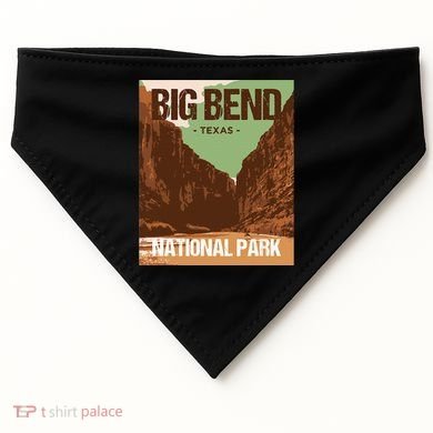 Big Bend National Park Texas Poster Design USA-Made Doggie Bandana