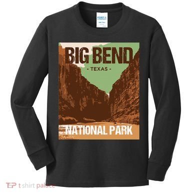 Big Bend National Park Texas Poster Design Kids Long Sleeve Shirt