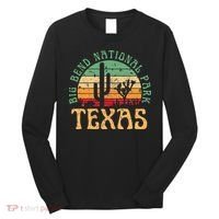 Big Bend National Park Texas Desert Hiking Retro Sunset Long Sleeve Shirt thumb 0