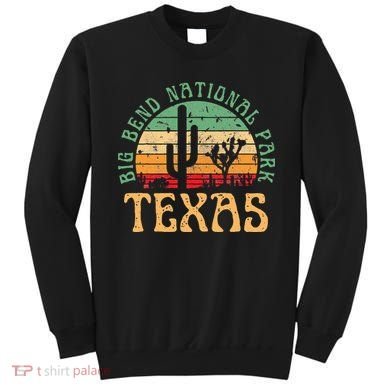 Big Bend National Park Texas Desert Hiking Retro Sunset Sweatshirt
