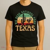 Big Bend National Park Texas Desert Hiking Retro Sunset T-Shirt thumb 3