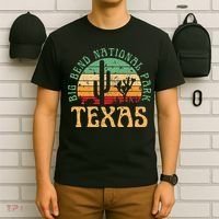 Big Bend National Park Texas Desert Hiking Retro Sunset T-Shirt thumb 6