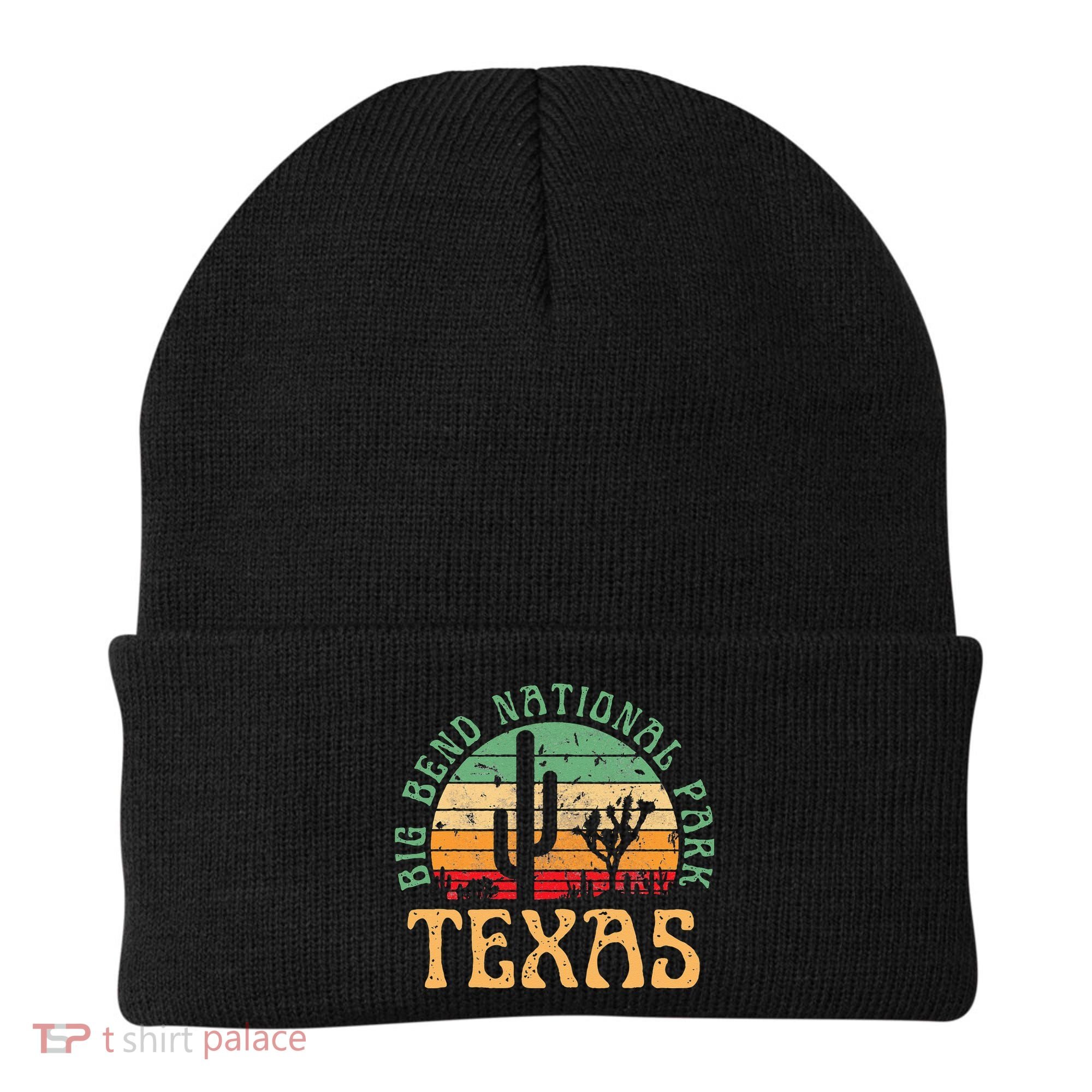 Big Bend National Park Texas Desert Hiking Retro Sunset Beanie