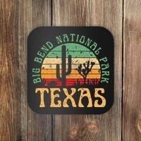 Big Bend National Park Texas Desert Hiking Retro Sunset Coaster thumb 0