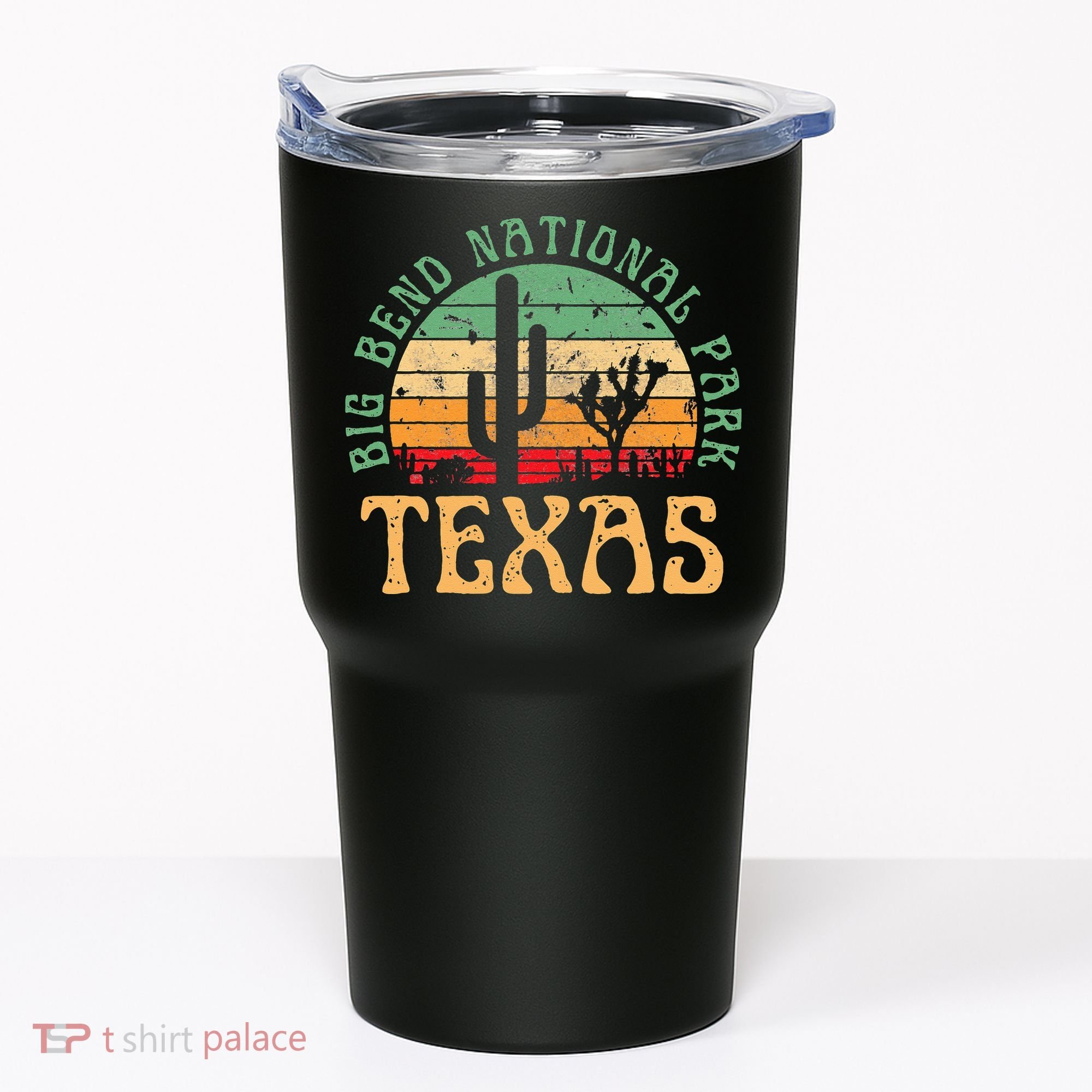 Big Bend National Park Texas Desert Hiking Retro Sunset Tumbler