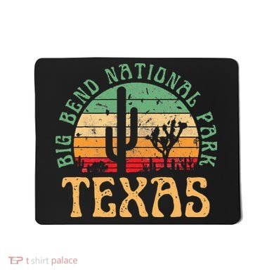 Big Bend National Park Texas Desert Hiking Retro Sunset Mousepad