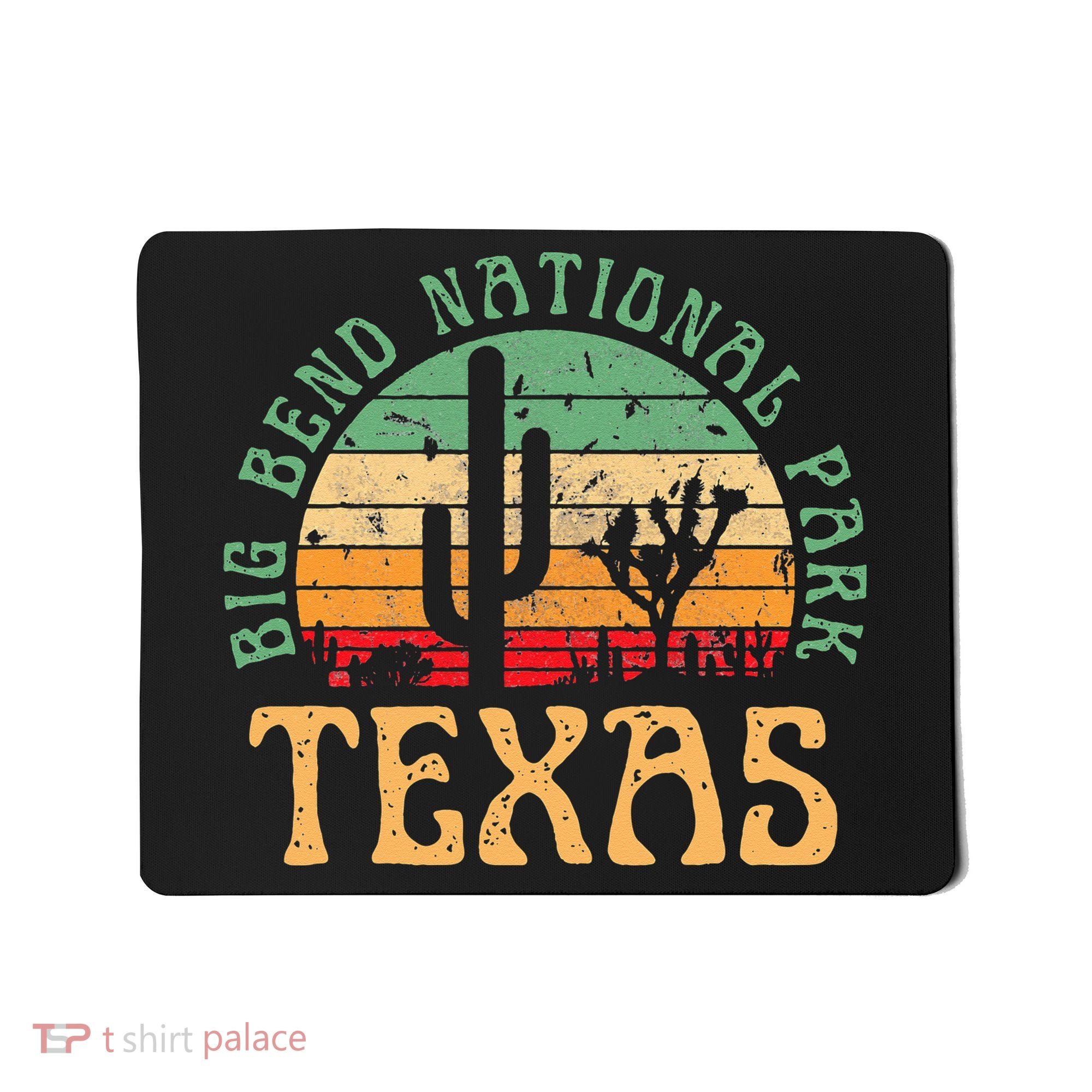 Big Bend National Park Texas Desert Hiking Retro Sunset Mousepad