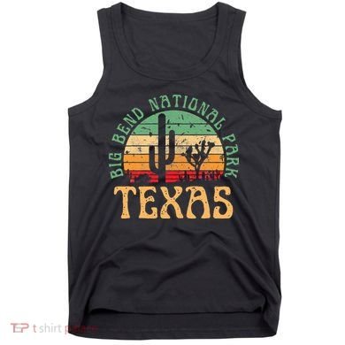 Big Bend National Park Texas Desert Hiking Retro Sunset Tank Top