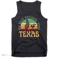 Big Bend National Park Texas Desert Hiking Retro Sunset Tank Top thumb 0