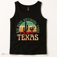 Big Bend National Park Texas Desert Hiking Retro Sunset Tank Top thumb 2