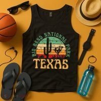 Big Bend National Park Texas Desert Hiking Retro Sunset Tank Top thumb 4