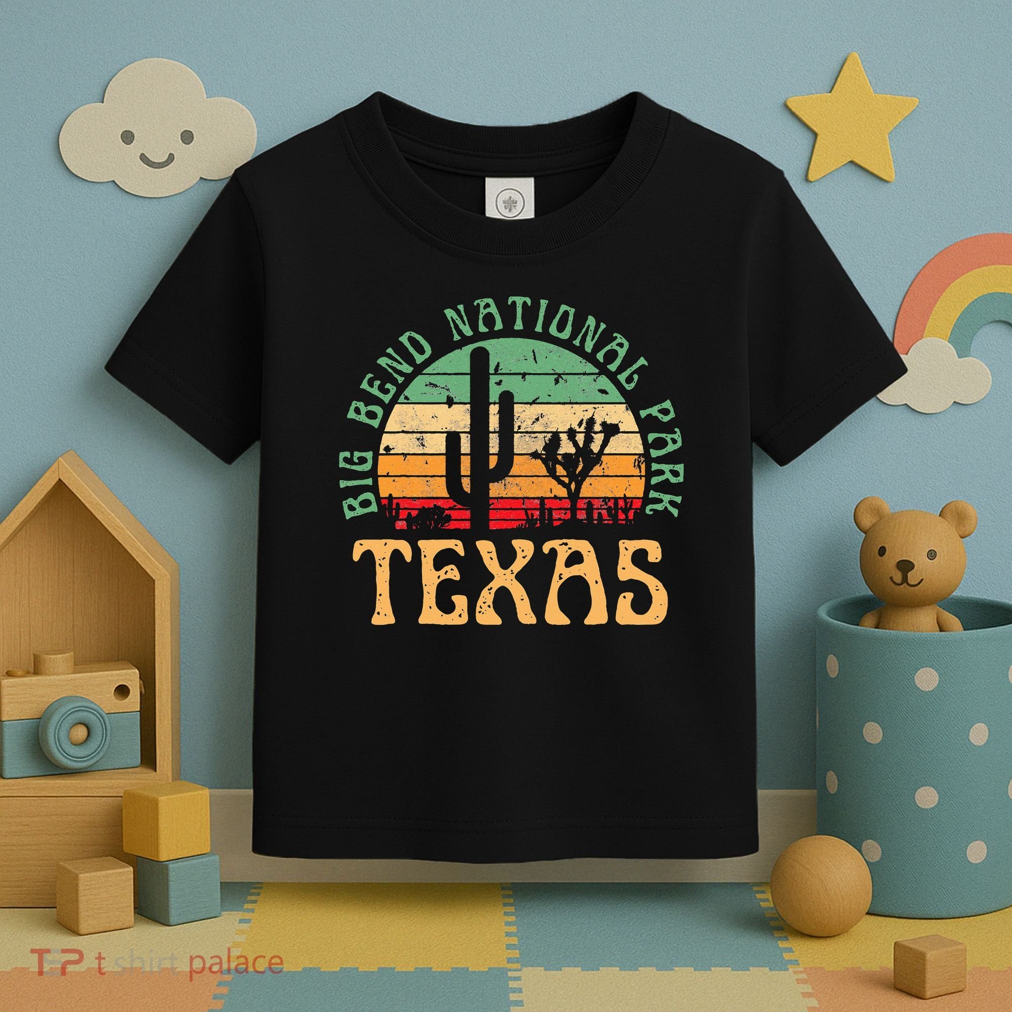 Big Bend National Park Texas Desert Hiking Retro Sunset Toddler T-Shirt