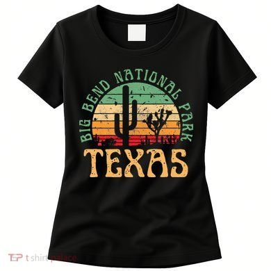 Big Bend National Park Texas Desert Hiking Retro Sunset Women's T-Shirt