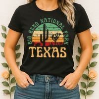 Big Bend National Park Texas Desert Hiking Retro Sunset Women's T-Shirt thumb 2