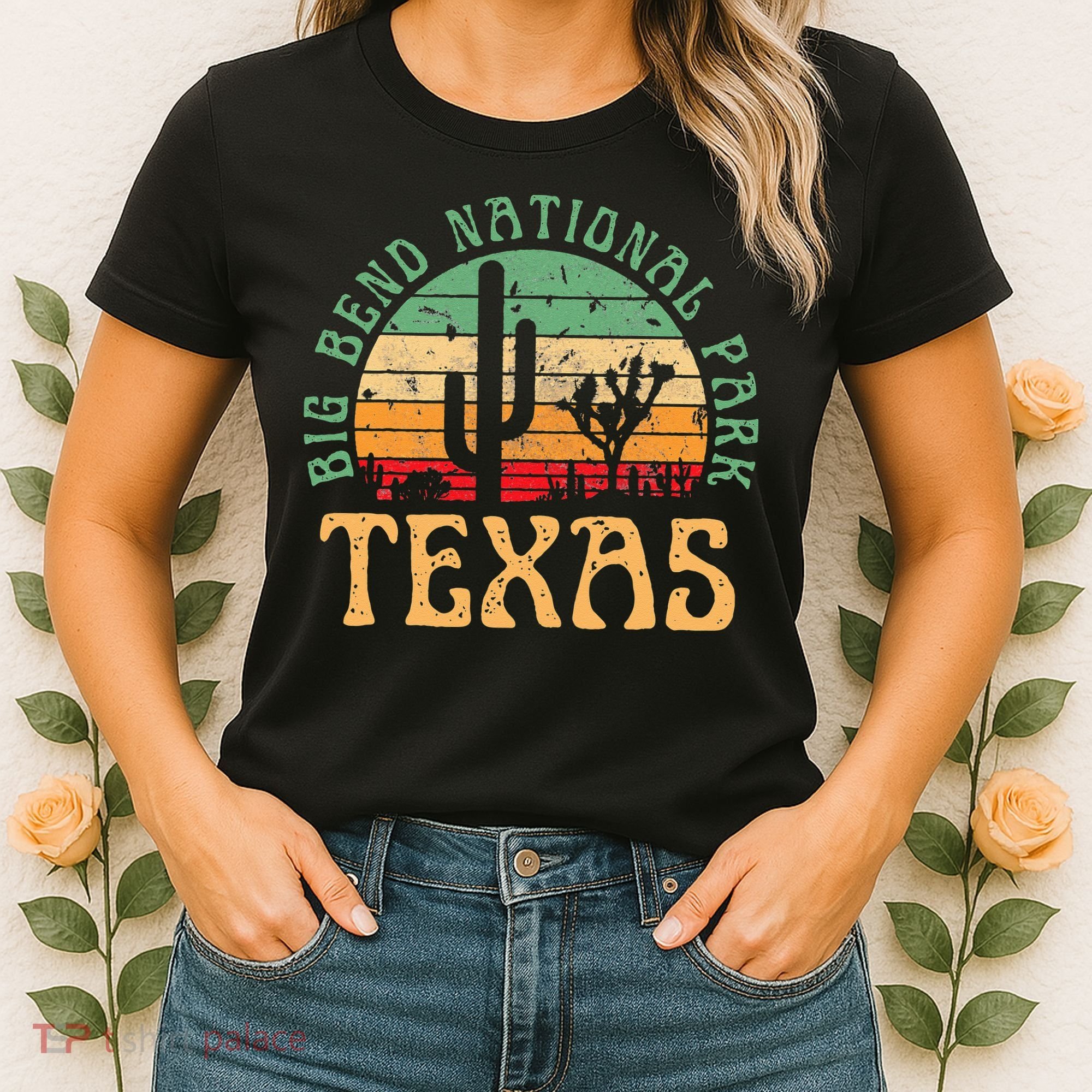 Big Bend National Park Texas Desert Hiking Retro Sunset Women's T-Shirt