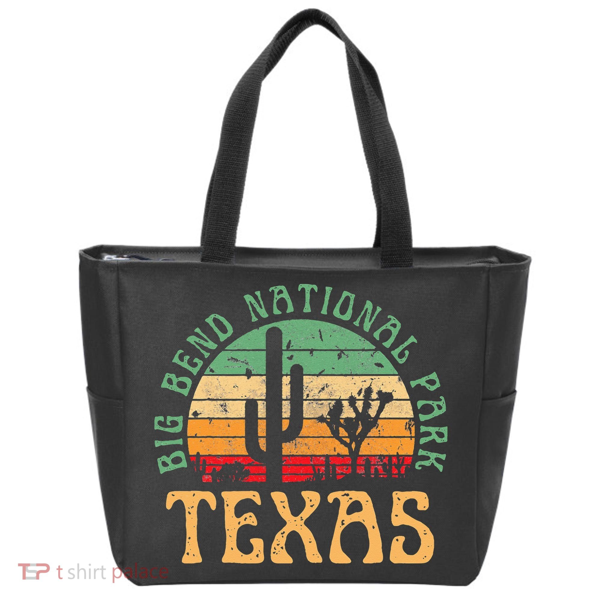 Big Bend National Park Texas Desert Hiking Retro Sunset Tote Bag