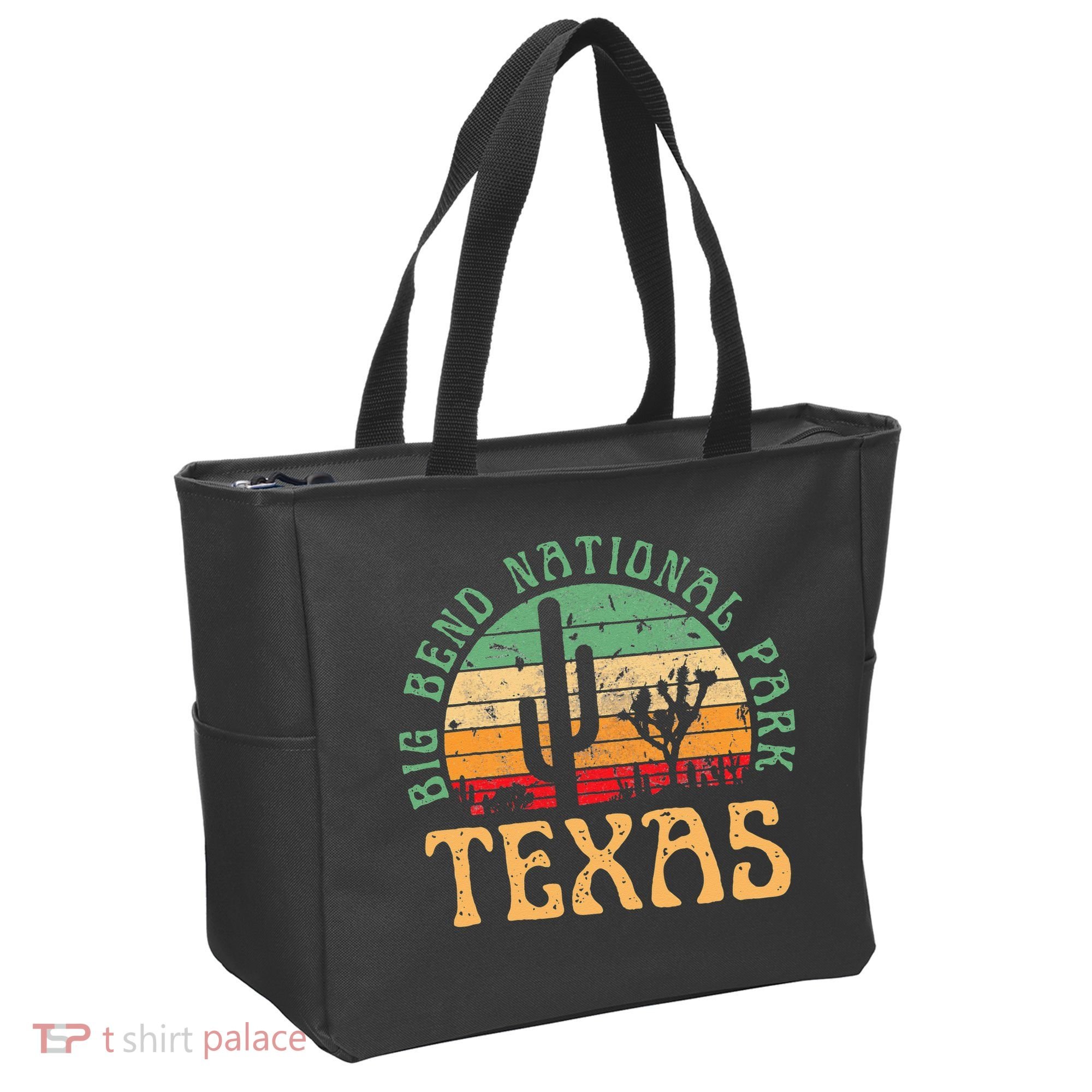 Big Bend National Park Texas Desert Hiking Retro Sunset Tote Bag