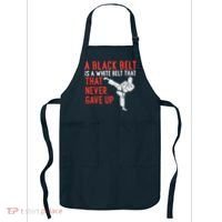 Black Belt Never Gave Up Karate Taekwondo Inspirational Gift Apron thumb 0