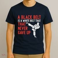 Black Belt Never Gave Up Karate Taekwondo Inspirational Gift T-Shirt thumb 3