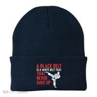 Black Belt Never Gave Up Karate Taekwondo Inspirational Gift Beanie thumb 0
