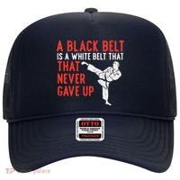 Black Belt Never Gave Up Karate Taekwondo Inspirational Gift Hat thumb 0