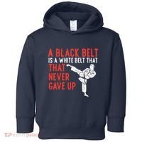 Black Belt Never Gave Up Karate Taekwondo Inspirational Gift Toddler Hoodie thumb 0