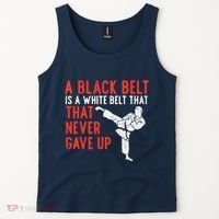 Black Belt Never Gave Up Karate Taekwondo Inspirational Gift Tank Top thumb 2
