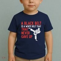 Black Belt Never Gave Up Karate Taekwondo Inspirational Gift Toddler T-Shirt thumb 2