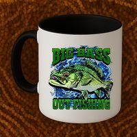 Big Bass Out Fishing Coffee Mug thumb 2