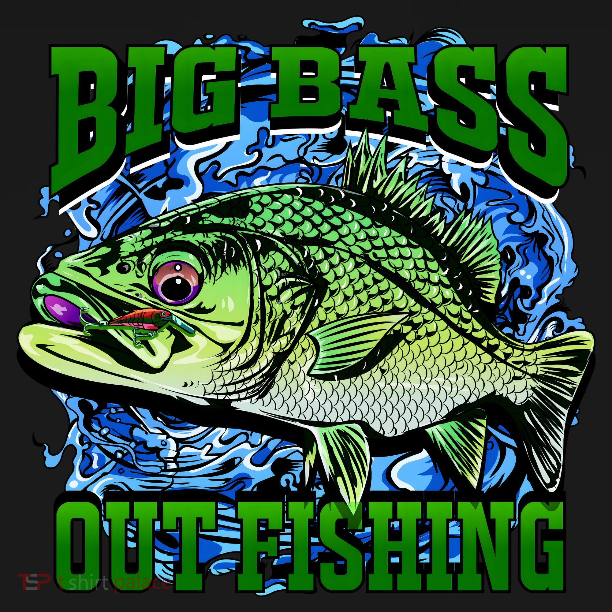 Big Bass Out Fishing Women's Hoodie
