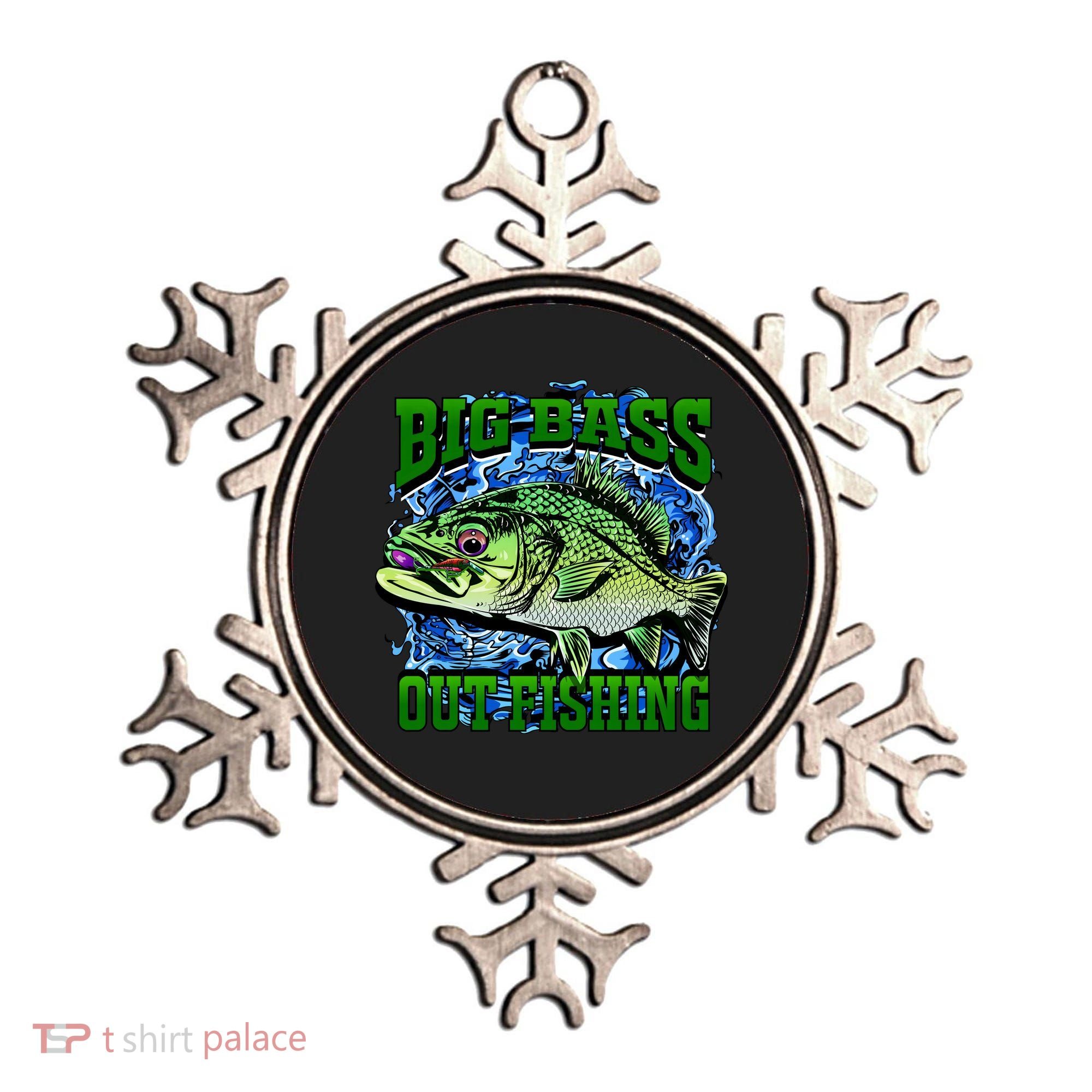 Big Bass Out Fishing Ornament