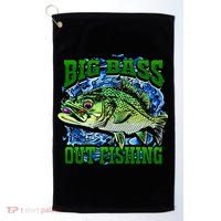 Big Bass Out Fishing Golf Towel thumb 0