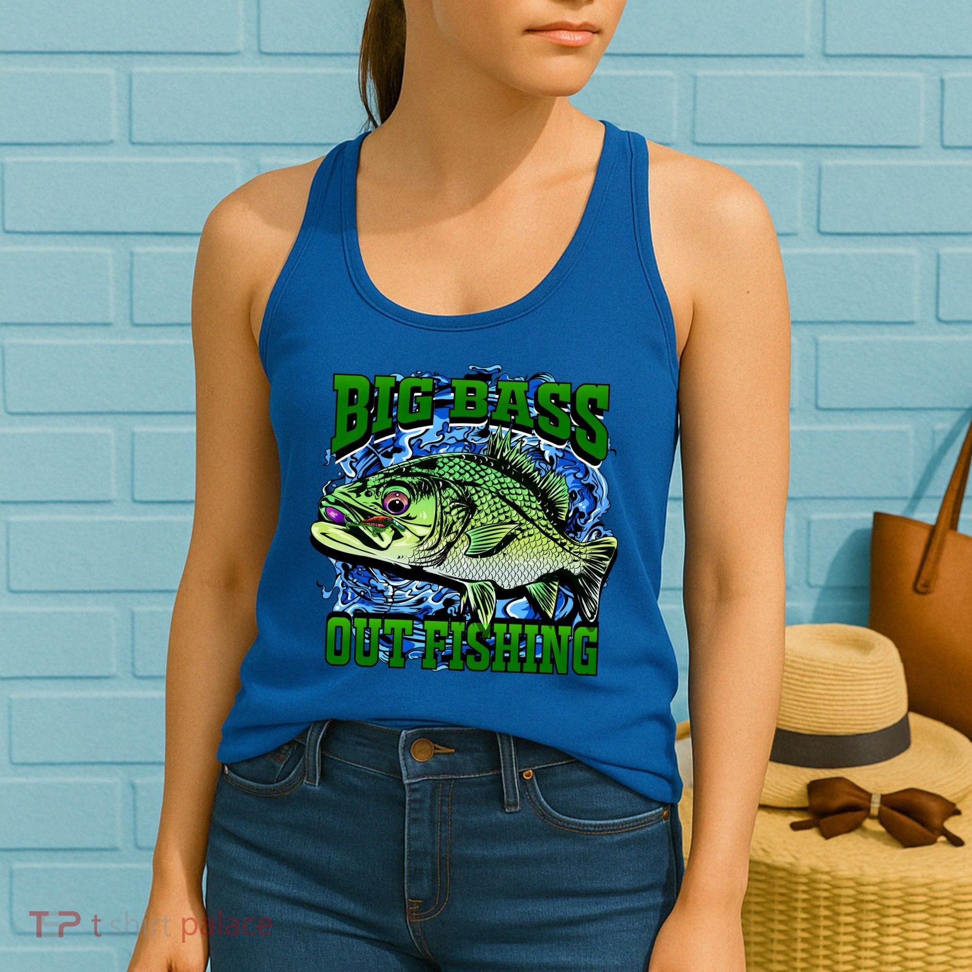 Big Bass Out Fishing Women's Tank Top