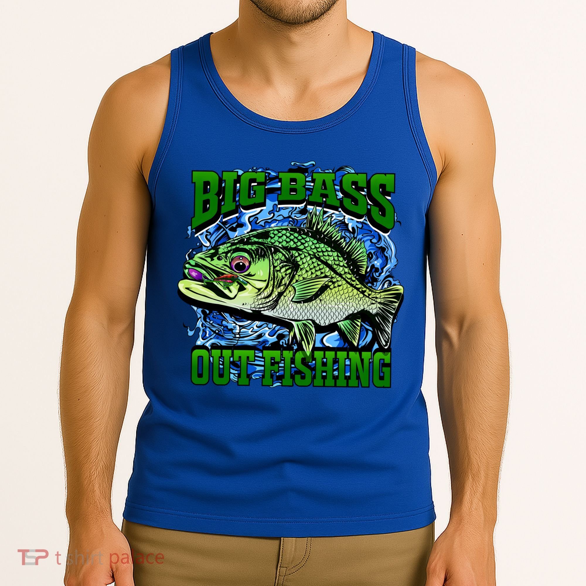 Big Bass Out Fishing Tank Top