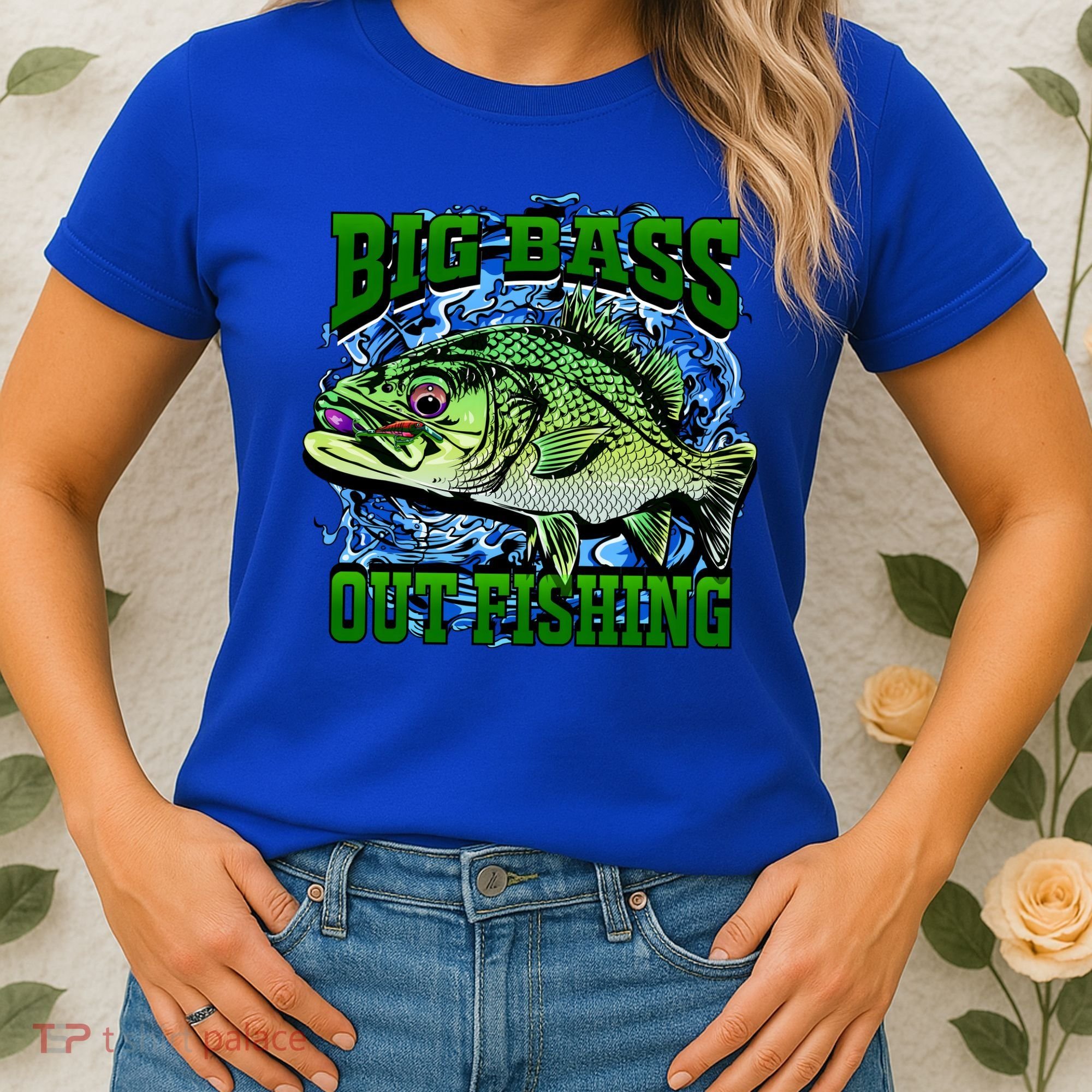 Big Bass Out Fishing Women's T-Shirt