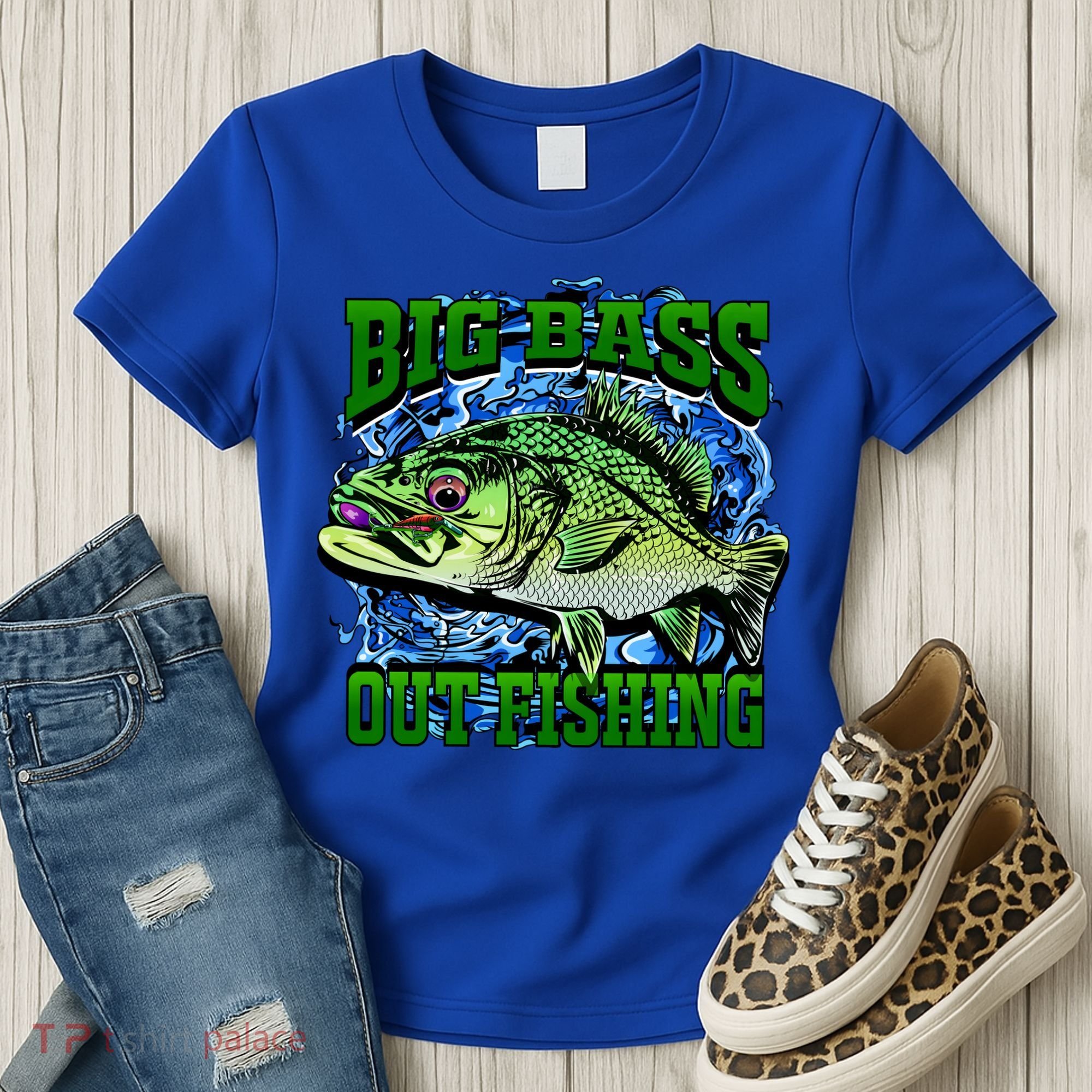 Big Bass Out Fishing Women's T-Shirt