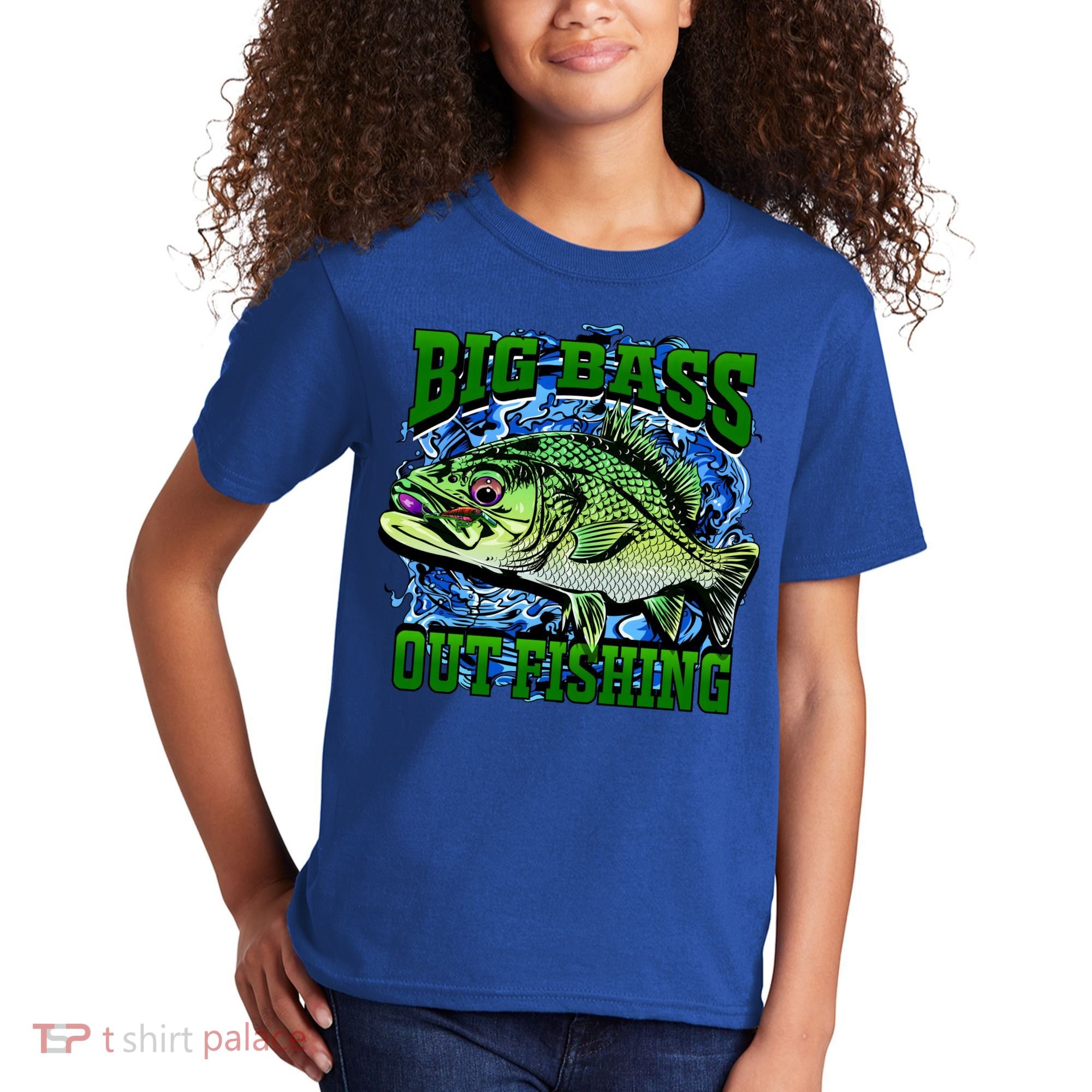 Big Bass Out Fishing Kids T-Shirt