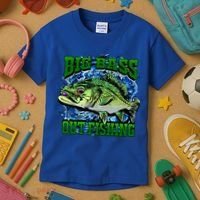 Big Bass Out Fishing Kids T-Shirt thumb 3