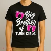 Big Brother Of Twin New Brother Sibling Funny Twins T-Shirt thumb 3