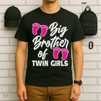 Big Brother Of Twin New Brother Sibling Funny Twins T-Shirt thumb 6