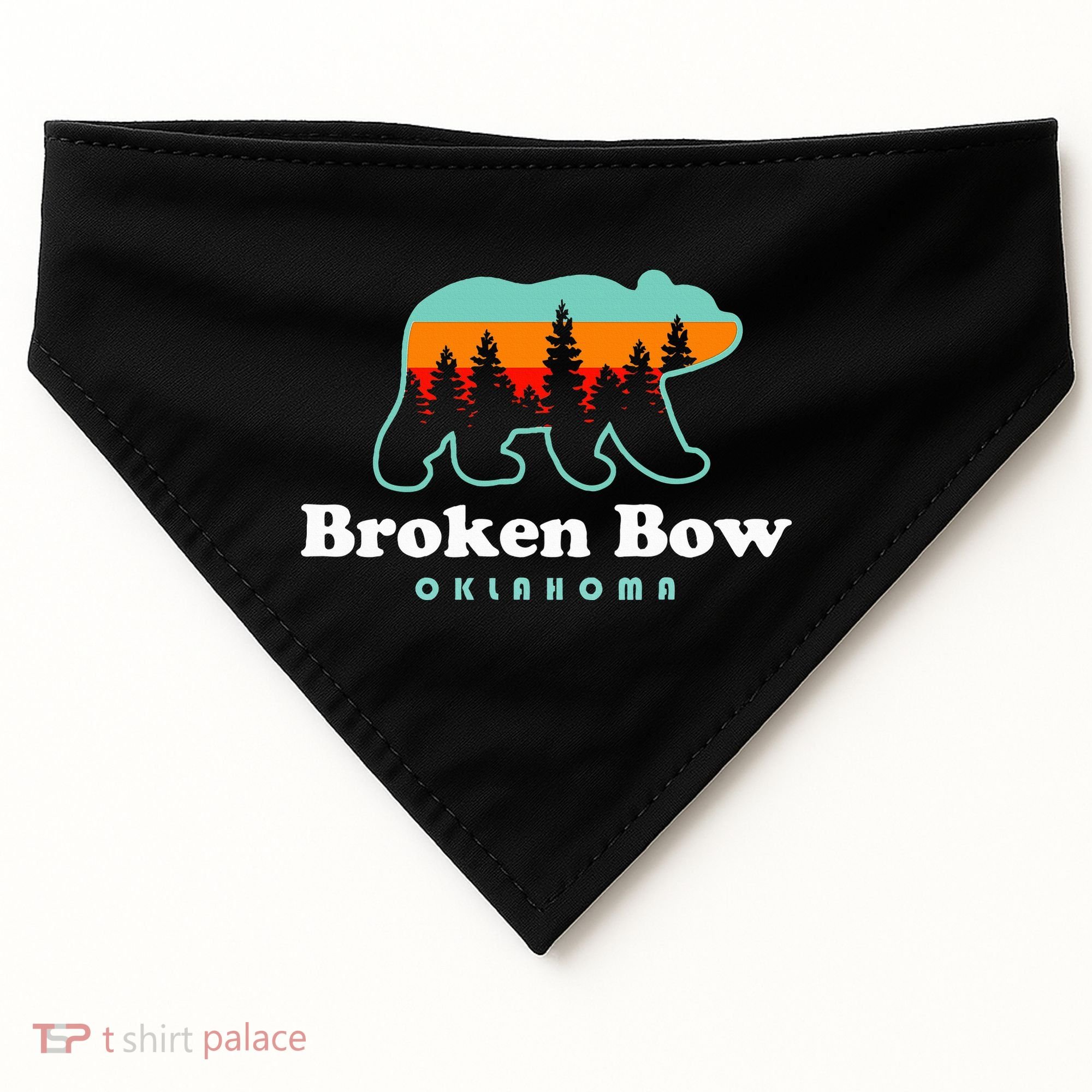 Broken Bow Oklahoma Lake Outdoors Bear USA-Made Doggie Bandana