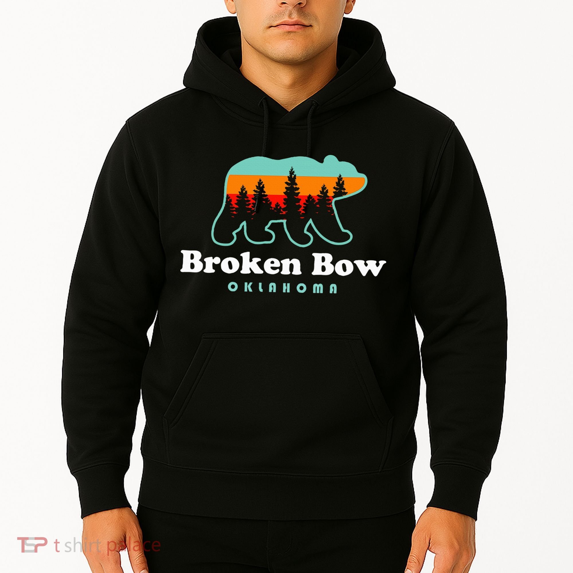 Broken Bow Oklahoma Lake Outdoors Bear Hoodie