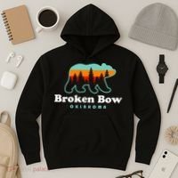 Broken Bow Oklahoma Lake Outdoors Bear Hoodie thumb 3