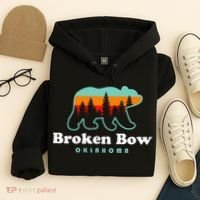 Broken Bow Oklahoma Lake Outdoors Bear Hoodie thumb 4